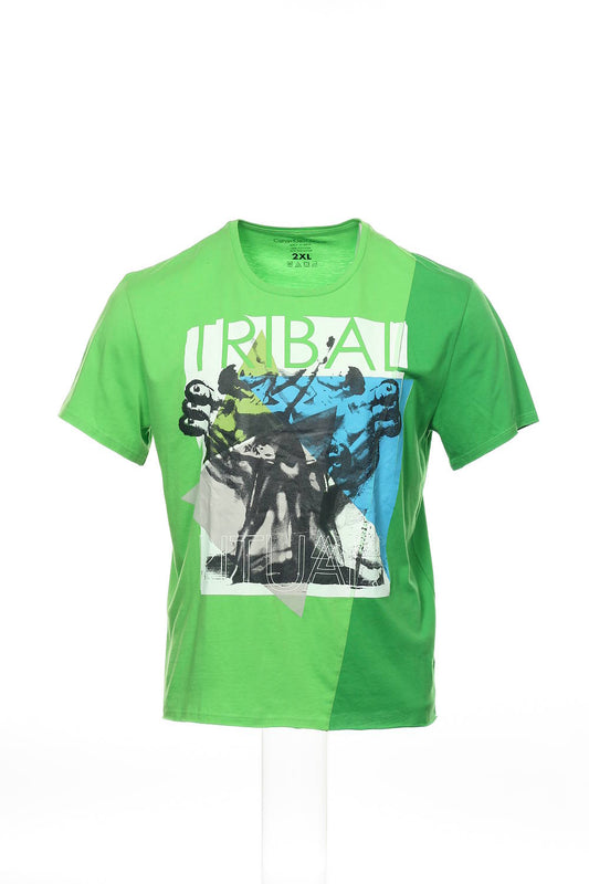 Calvin Klein Jeans Men's Olive Green Graphic T-Shirt
