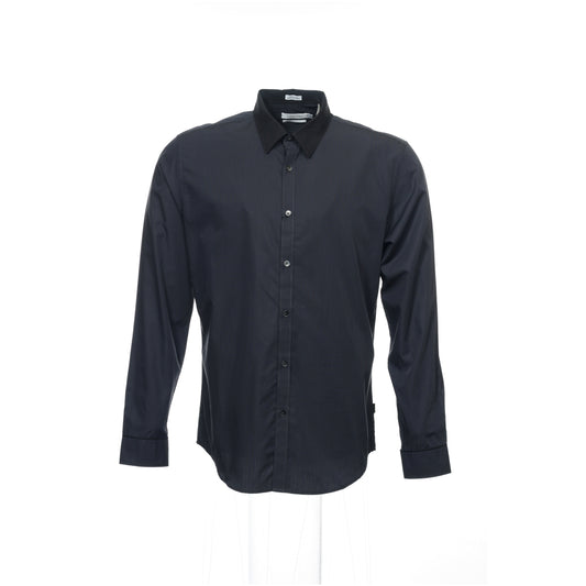 Calvin Klein Mens Black Micro Striped Button Down Shirt