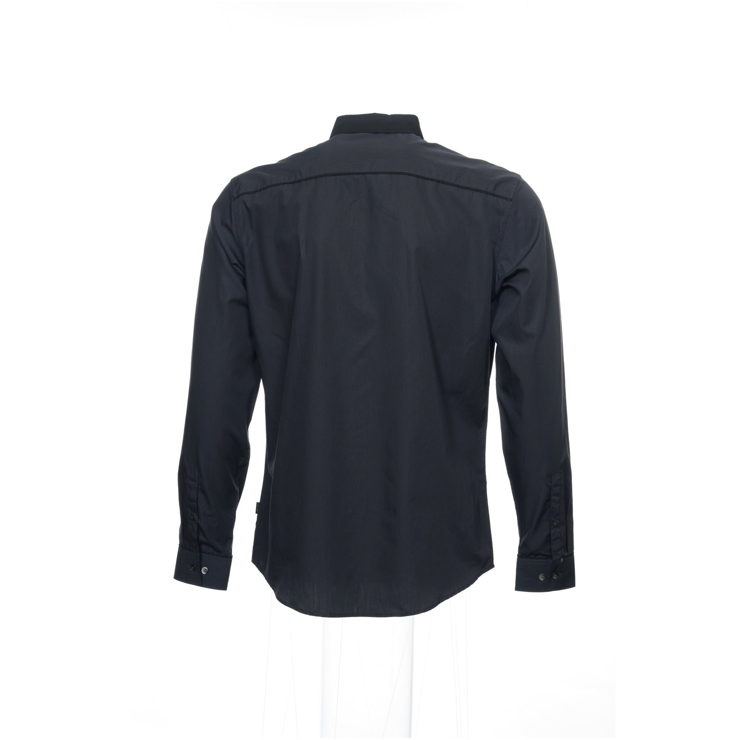 Calvin Klein Mens Black Micro Striped Button Down Shirt