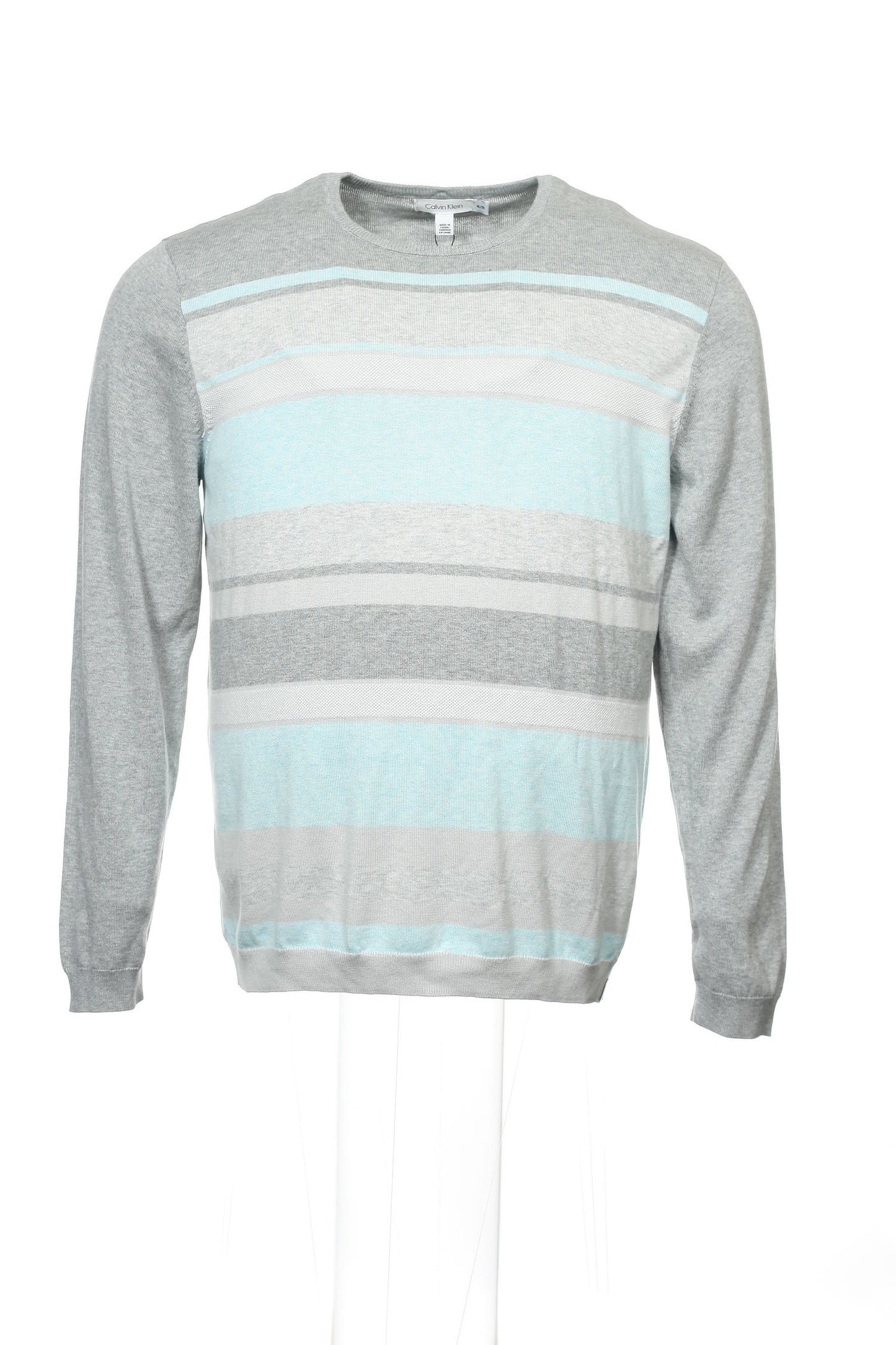Calvin Klein Men's Multi-Color Wide Horizontal Striped Crew Neck Sweater