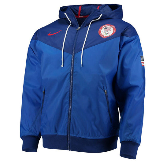 Nike Men's Navy Team USA 2020 Summer Olympics Hoodie Windbreaker Jacket