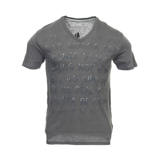 Converse Mens Gray Not Going To Happen Graphic Cotton V-Neck T-Shirt