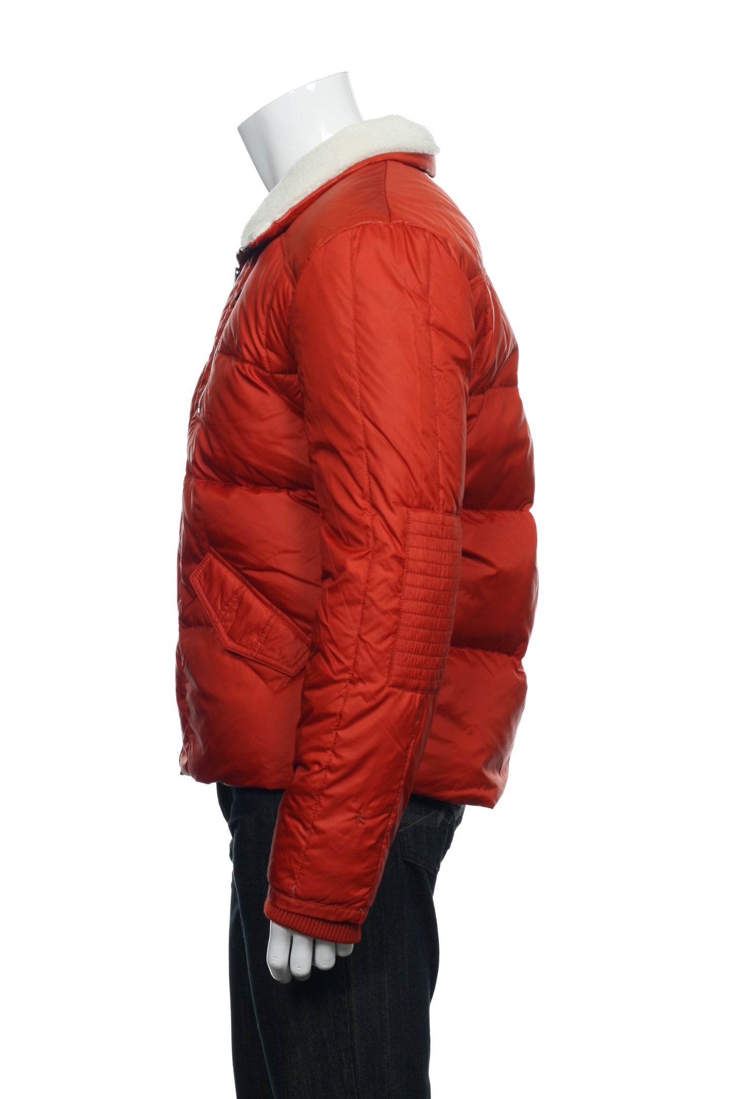 Converse Black Canvas Mens Rust Sherpa Down Insulated Jacket Puffer