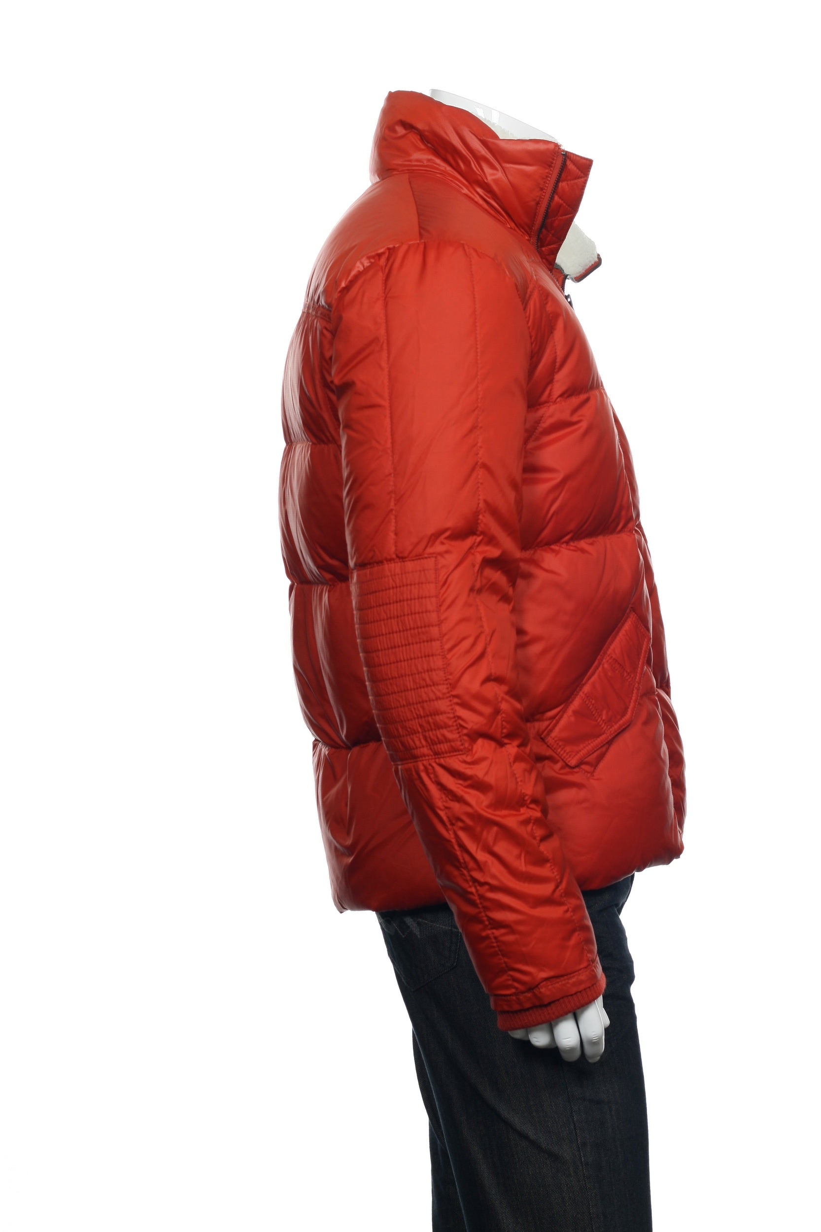 Converse Black Canvas Mens Rust Sherpa Down Insulated Jacket Puffer