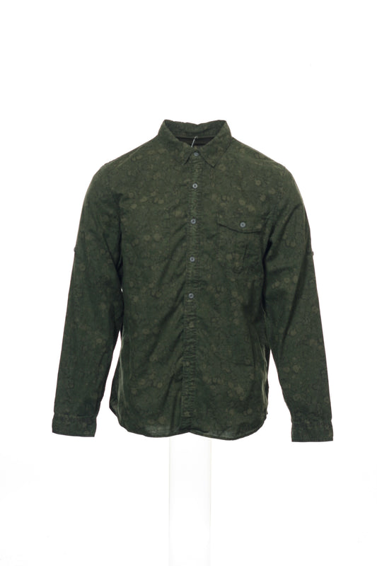 Converse Black Canvas Mens Camo Green Tab Sleeved Button Down Sport Shirt