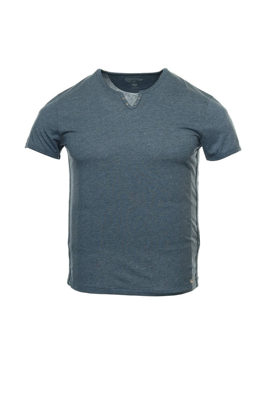 Converse 'Black Canvas' Men's Blue V-Neck T-Shirt