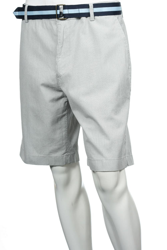 Club Room Men's Light Gray Micro Striped Flat Front Walking Shorts