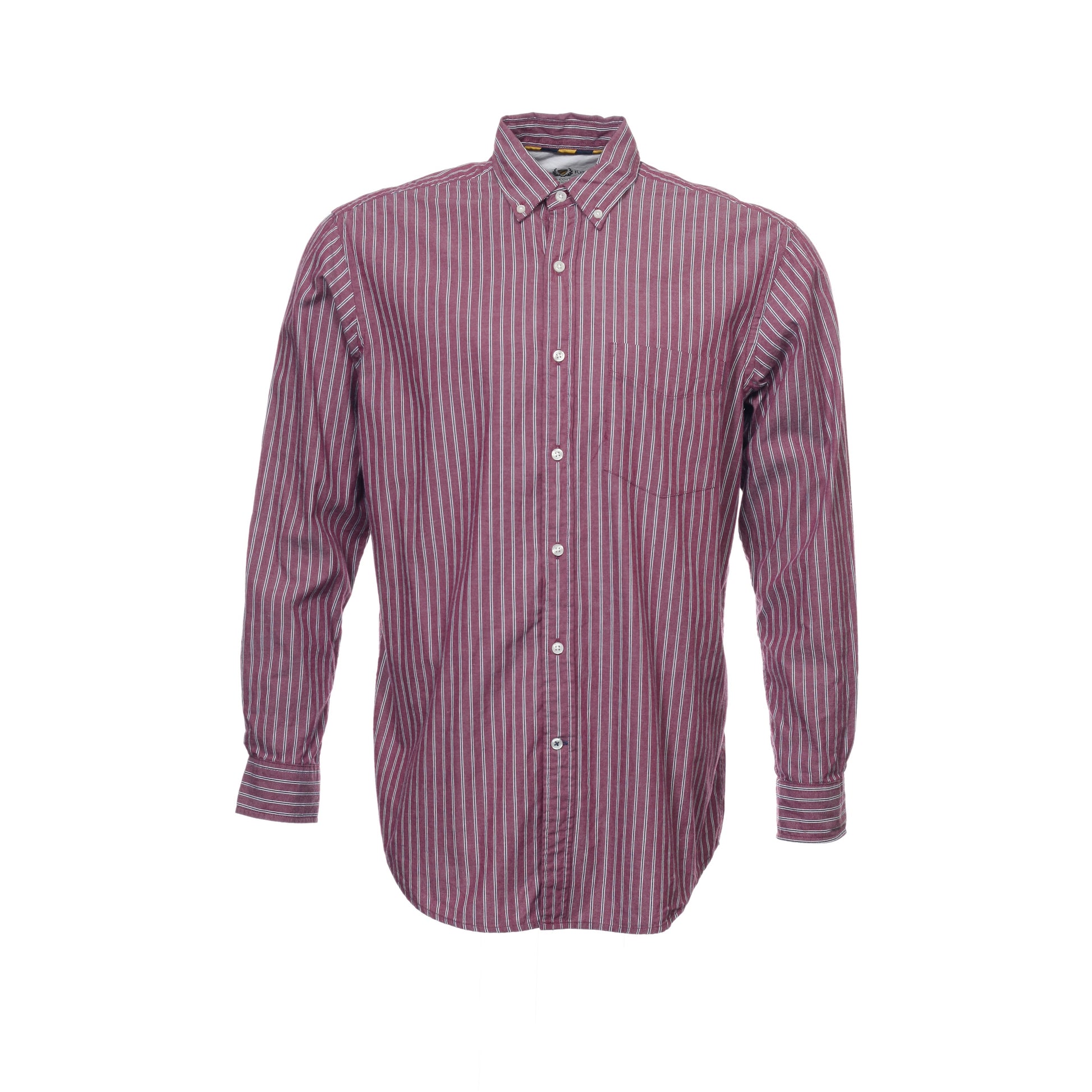 Club Room Mens Gala Grape Striped Casual Oxford Cotton Button Down Shirt