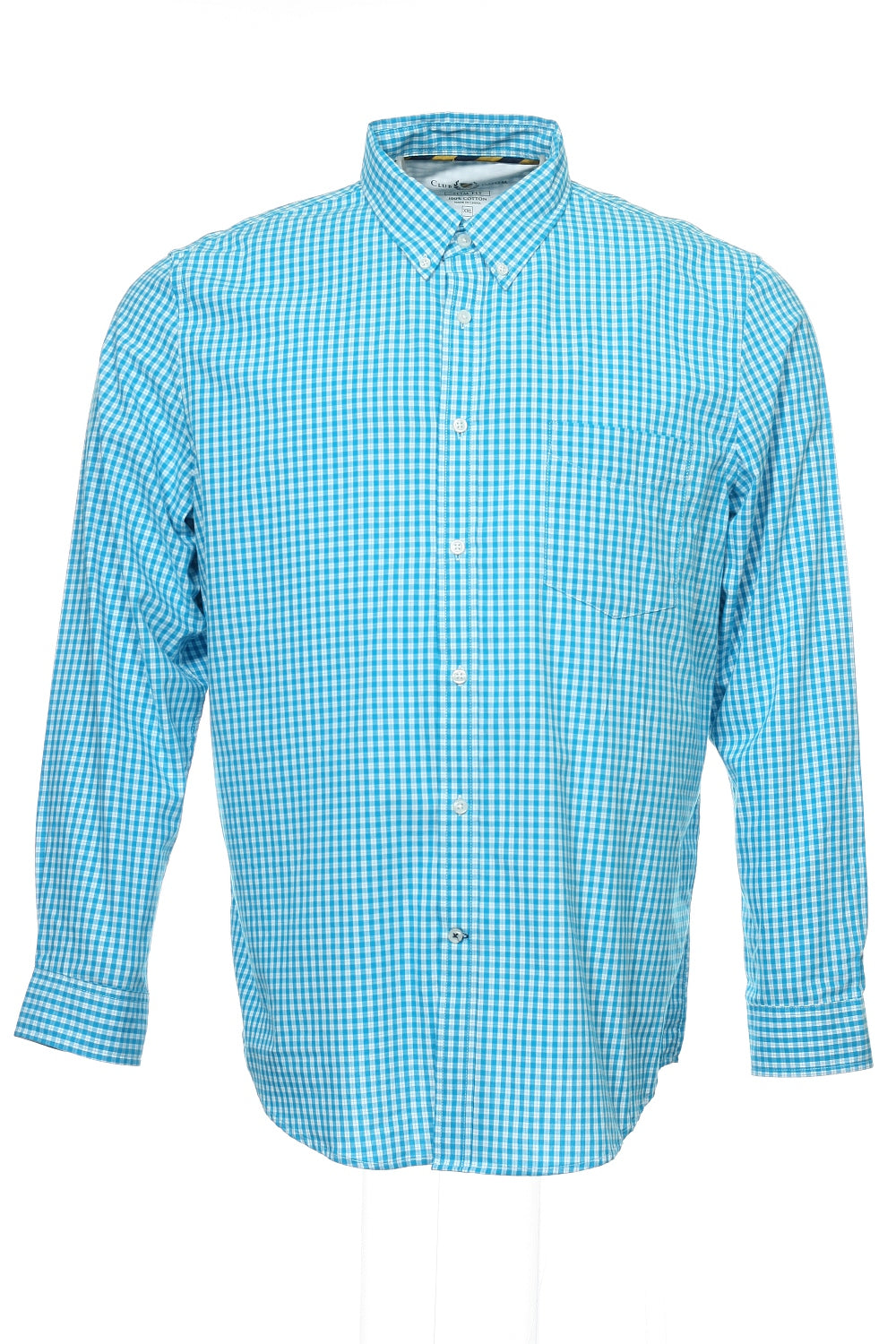 Club Room Men's Blue Window Pane Button Down Shirt