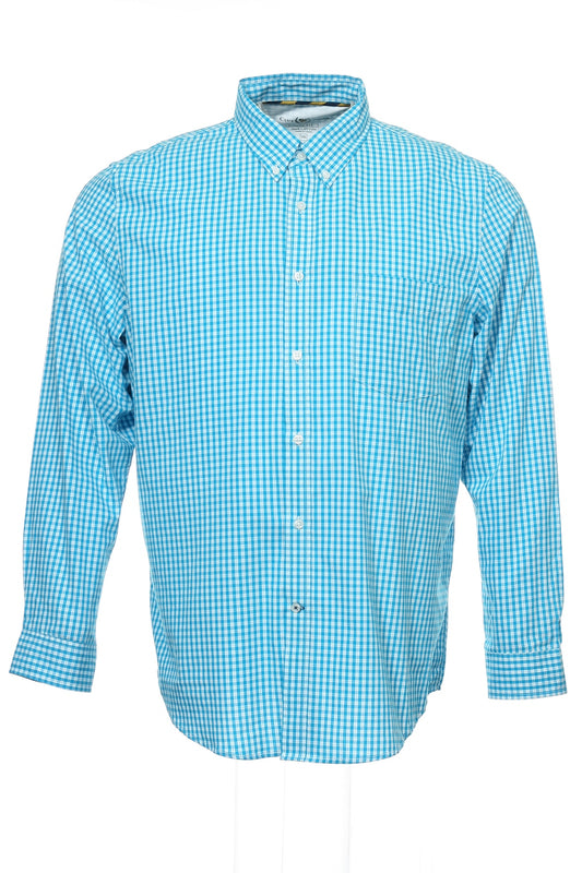 Club Room Men's Blue Window Pane Button Down Shirt