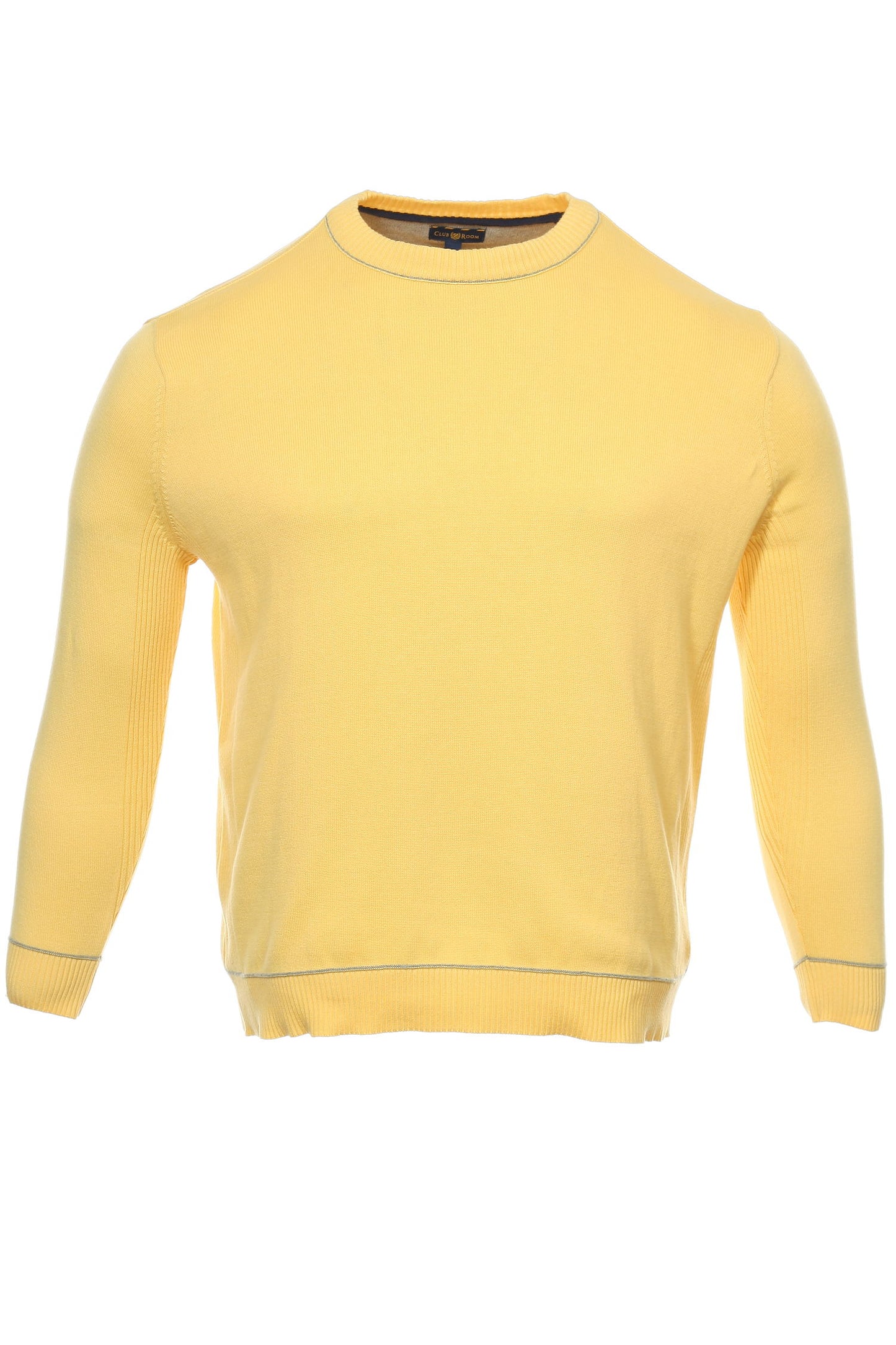Club Room Mens Yellow Heather Crew Neck Sweater