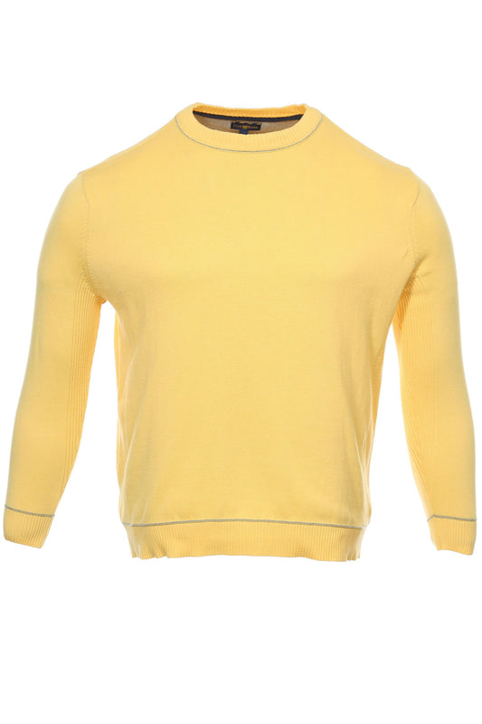 Club Room Mens Yellow Heather Crew Neck Sweater