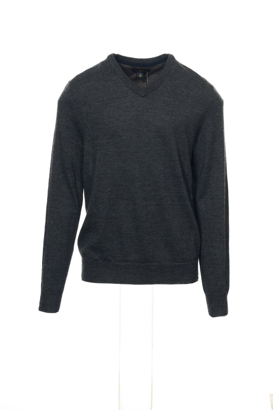 Club Room Men's Gray Heather V-Neck Sweater