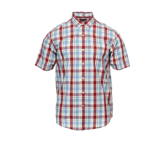 Club Room Men's Red Plaid Button Down Shirt