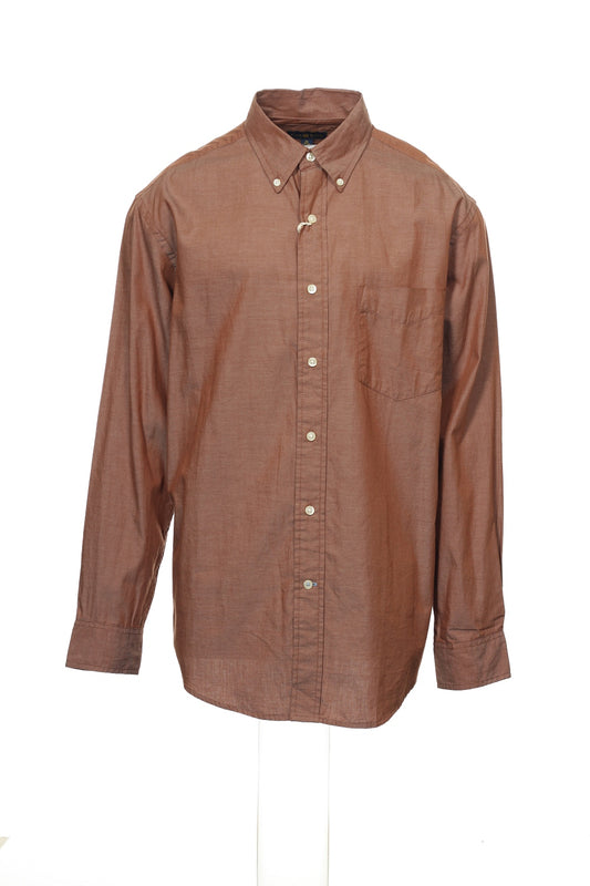 Club Room Men's Brown Heather Button Down Shirt