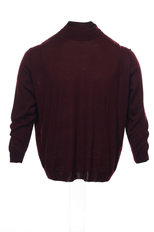 Club Room Men's Burgundy Heather Mock Neck Sweater