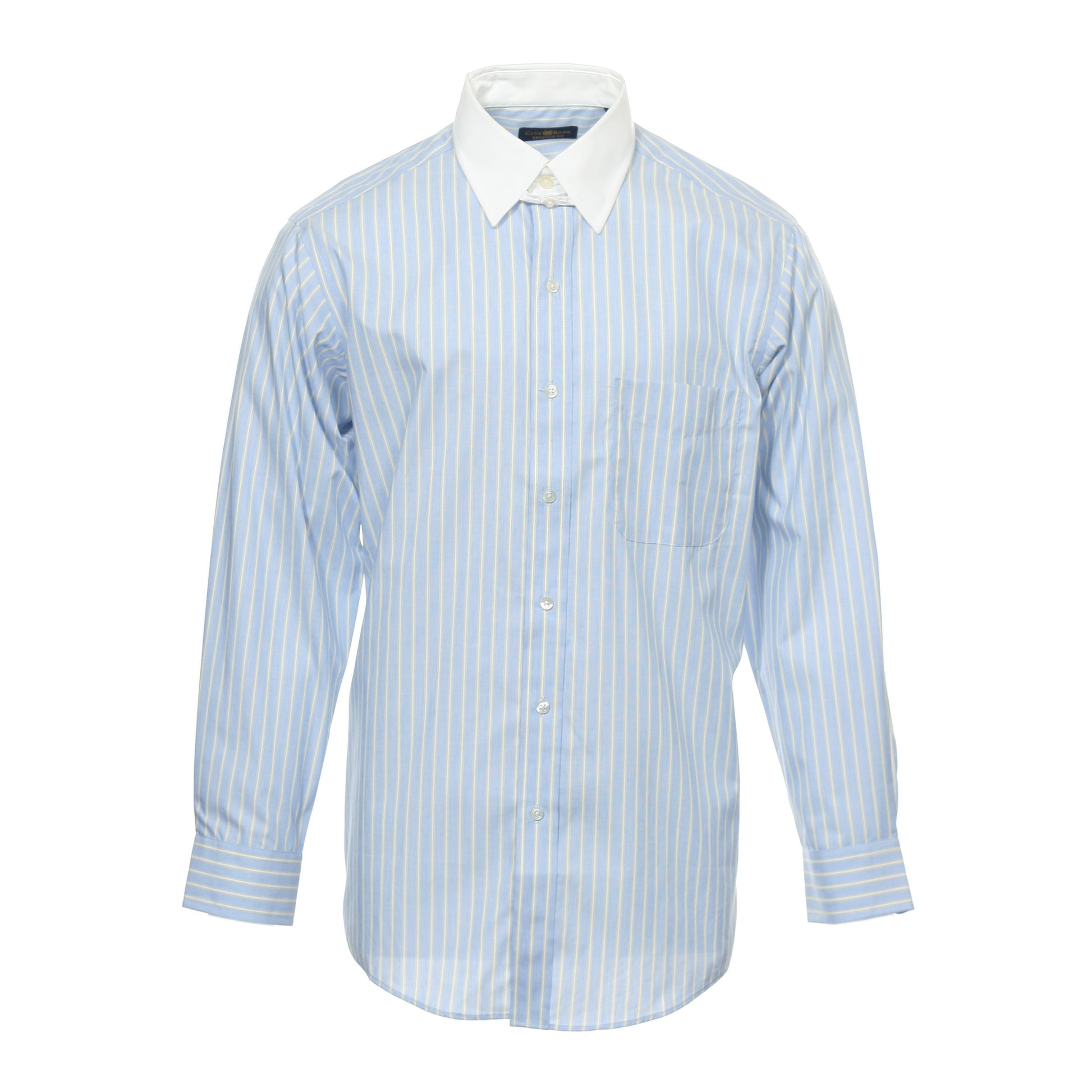 Club Room Estate Dress Mens Blue Regular Fit Wrinkle Free Button Down Shirt