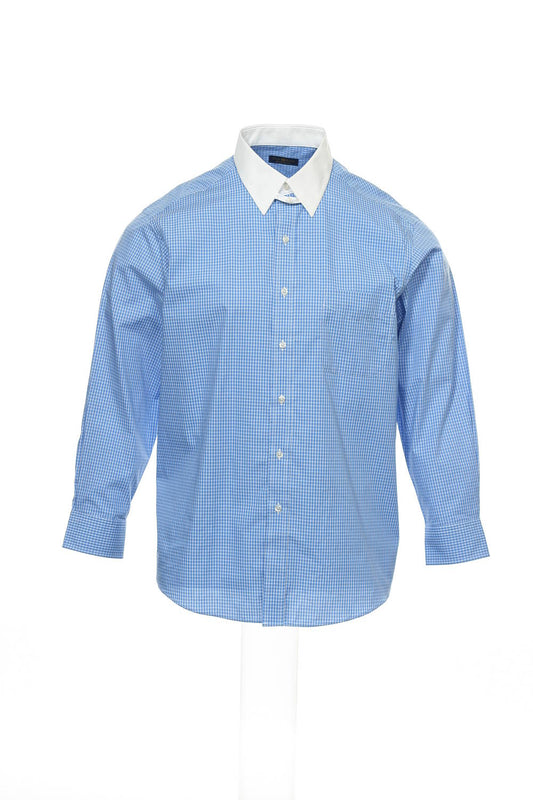 The ESTATE Dress Shirt Men's Blue Checked Button Down Shirt