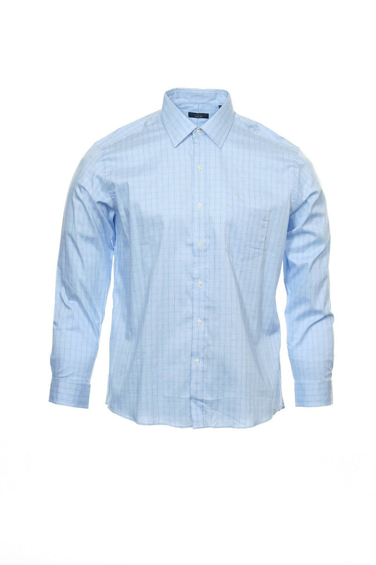 Club Room Men's Light Blue Plaid Button Down Shirt