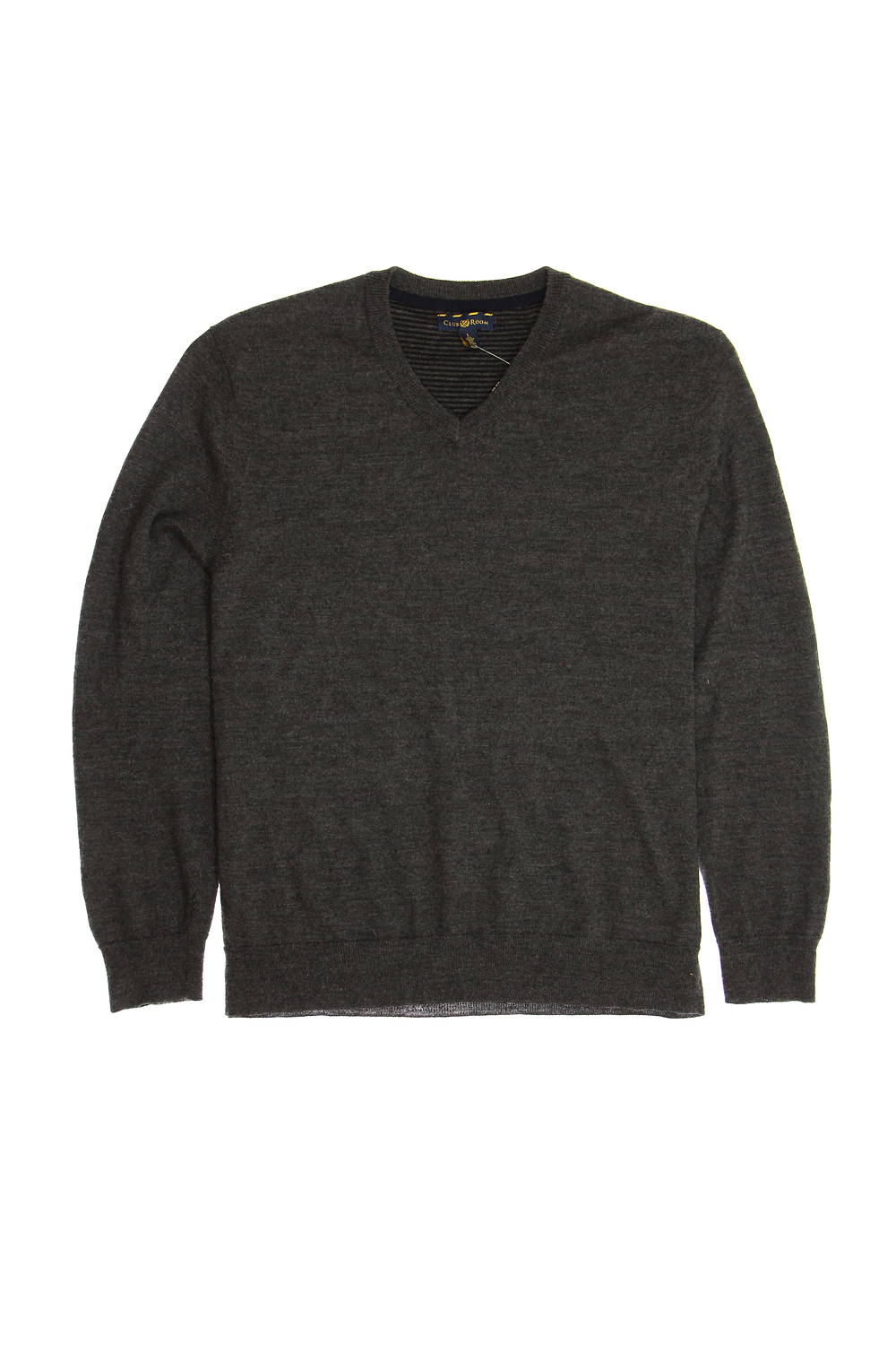 Club Room Men's Gray Heather V-Neck Sweater