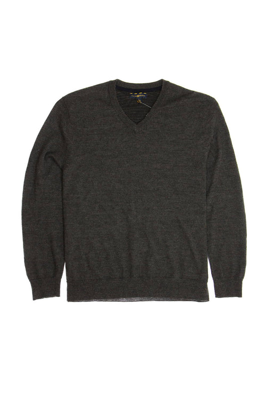 Club Room Men's Gray Heather V-Neck Sweater