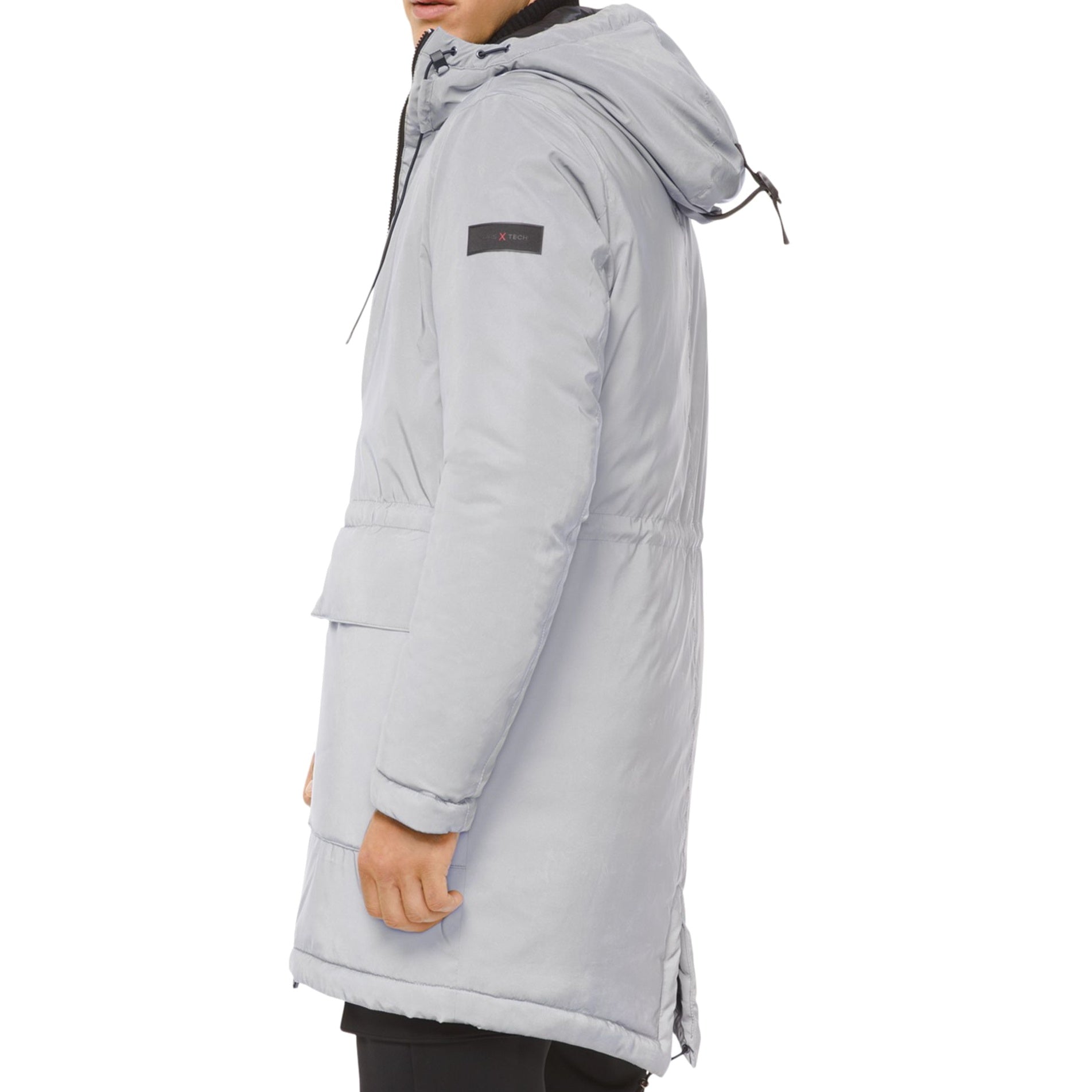 Michael Kors Mens Kors X Tech Reflective Silver Primaloft Anorak Jacket