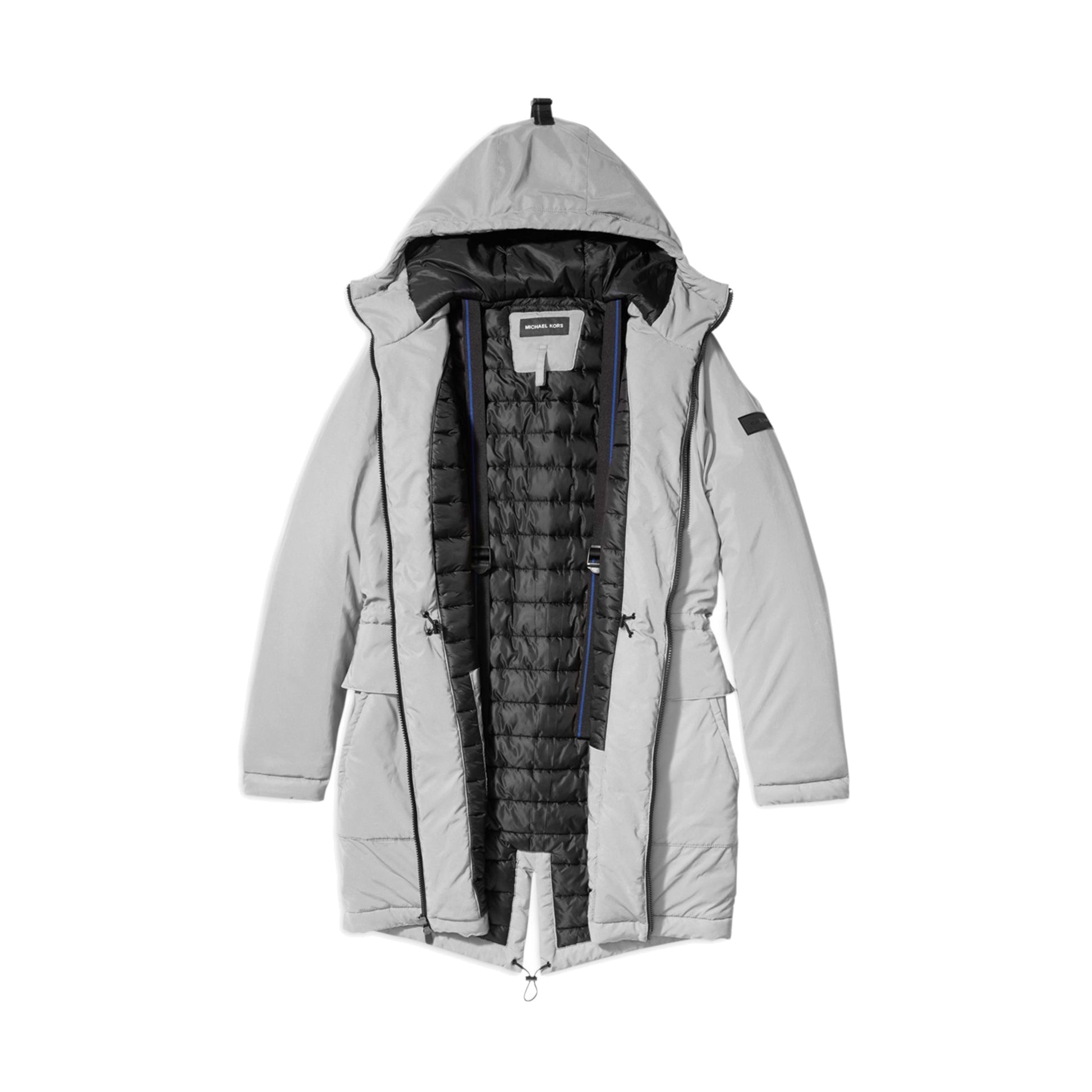 Michael Kors Mens Kors X Tech Reflective Silver Primaloft Anorak Jacket
