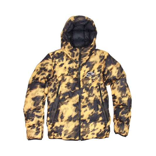 Nike Shield Men's Yellow/Black Puffy Hooded Down Insulated Jacket
