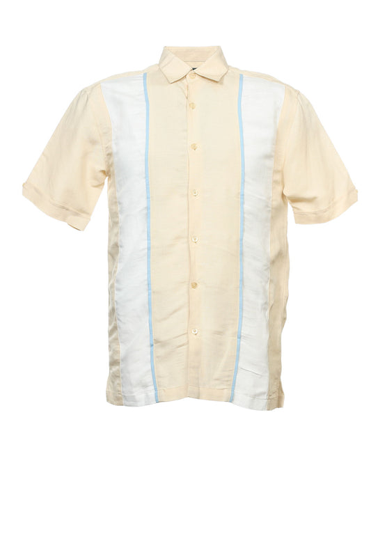 Cubavera Men's Ivory Color Block Camp Shirt