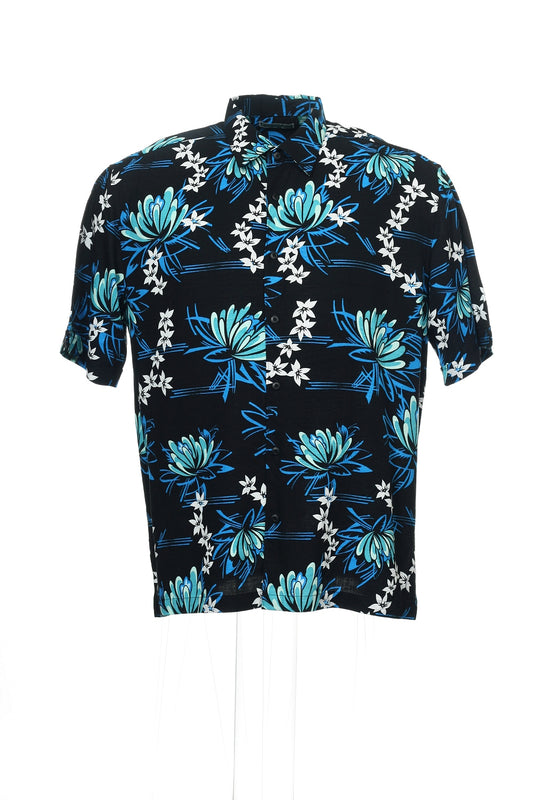 Cubavera Men's Black Floral Camp Shirt