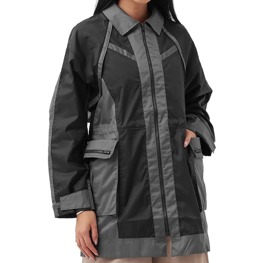 Nike Jordan Women's Gray/Black Color Block Next Utility Capsule Jacket