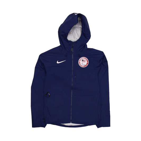 Nike Mens Blue USA Paralympics Team Full Zip Hoodie Windbreaker Jacket