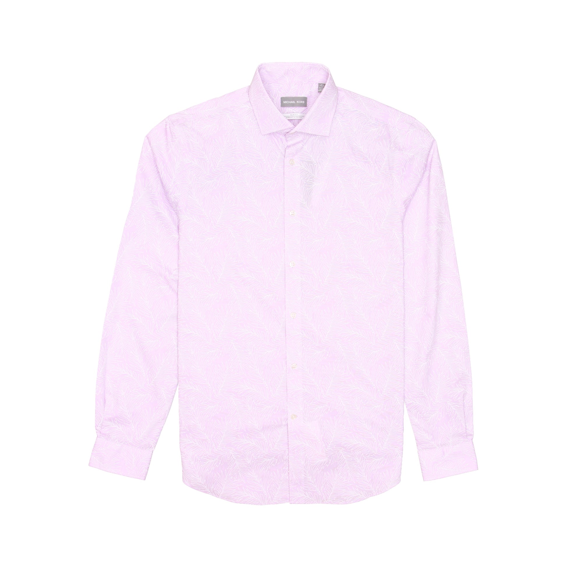 Michael Kors Mens Lilac Hawaiian Slim Fit Button Down Shirt