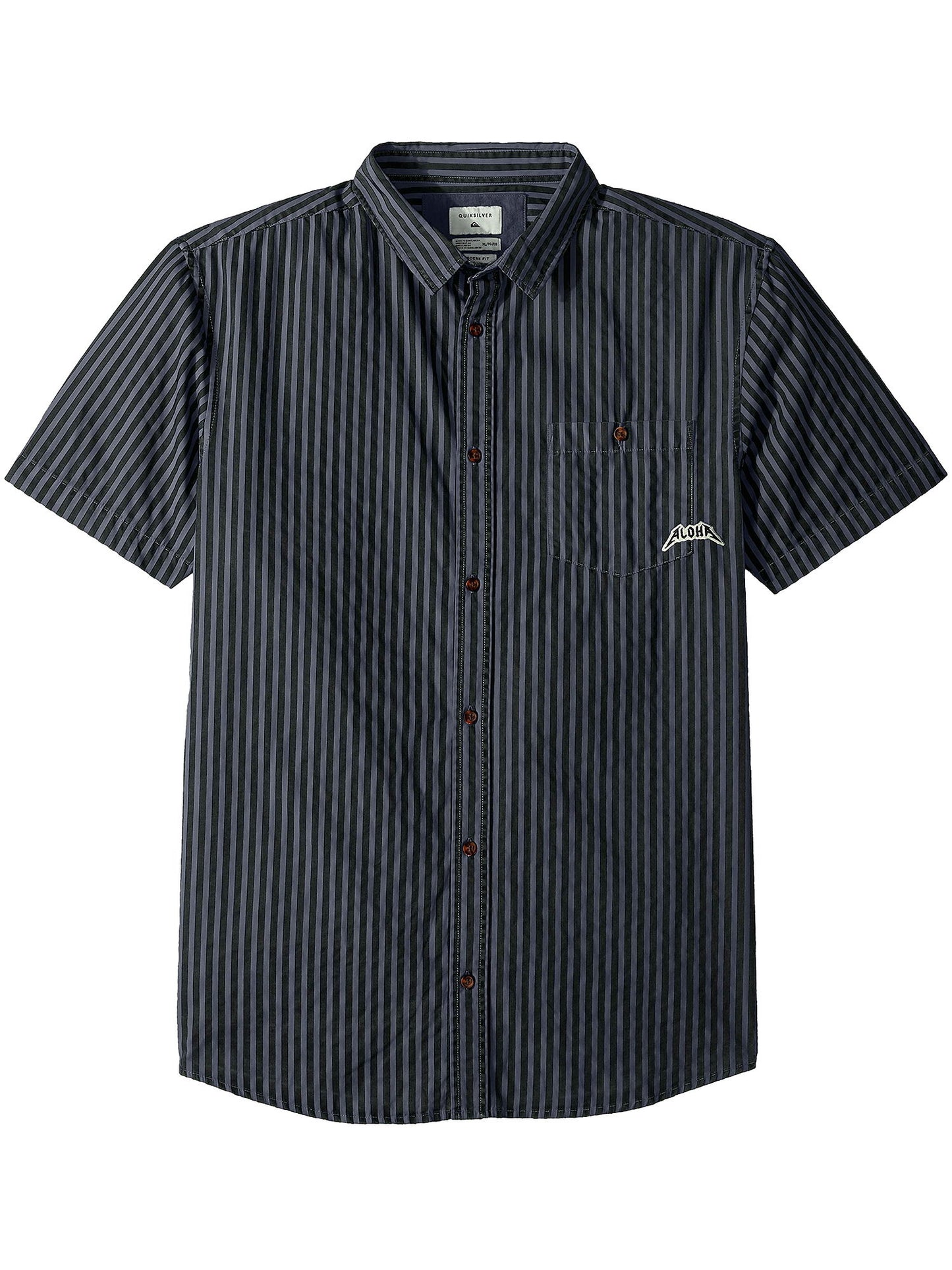 Quiksilver 'Bro Stripe' Men's Gray/Black Modern Fit Button Down Shirt