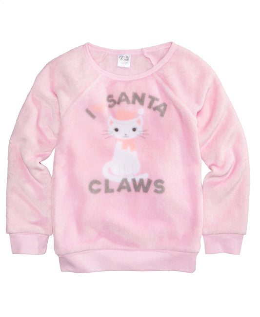 Evy Of California 'Santa Claws' Baby Girls Crew Neck Sweatshirt