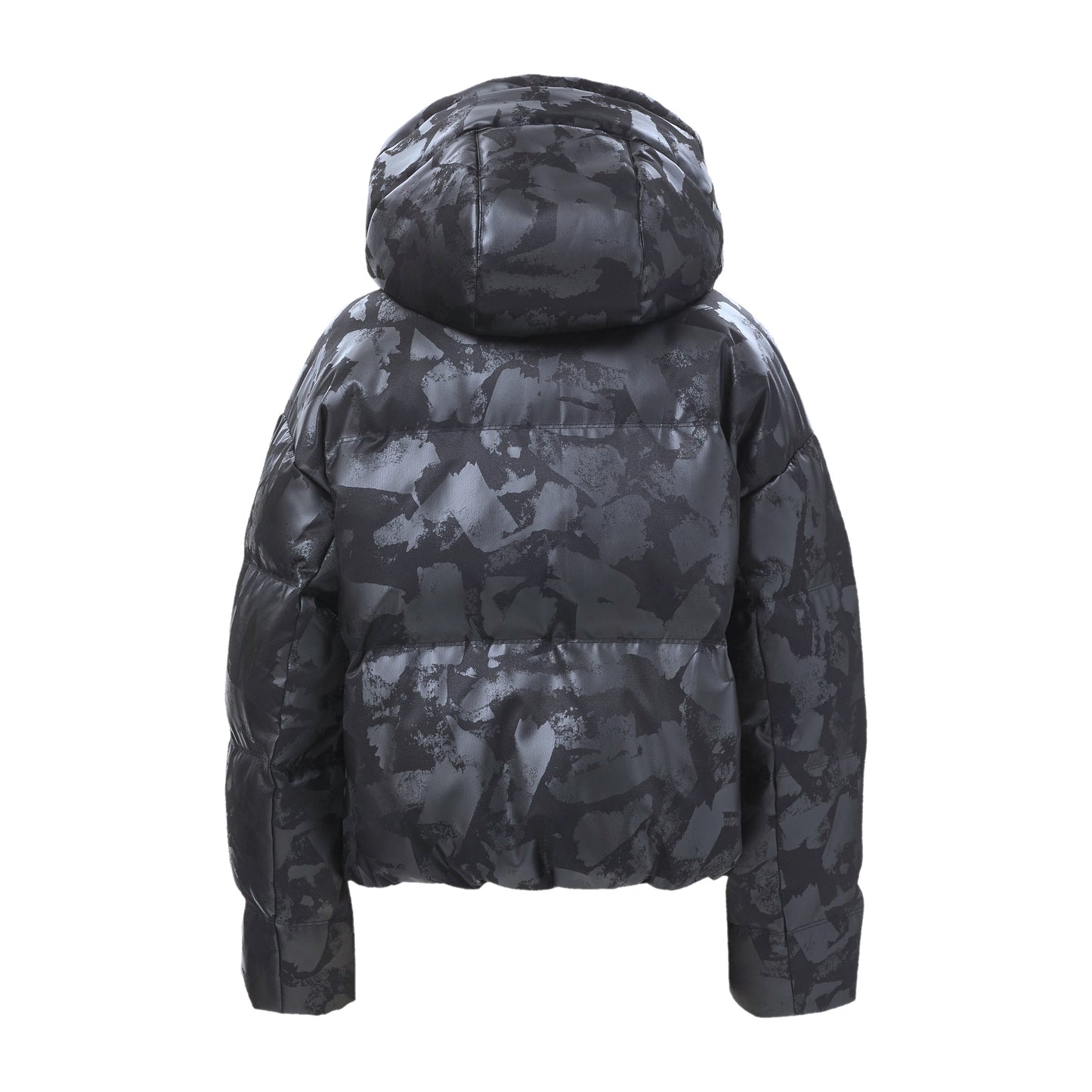 Tumi Women's Black Camo Utility Expedition Down Insulated Puffer Jacket