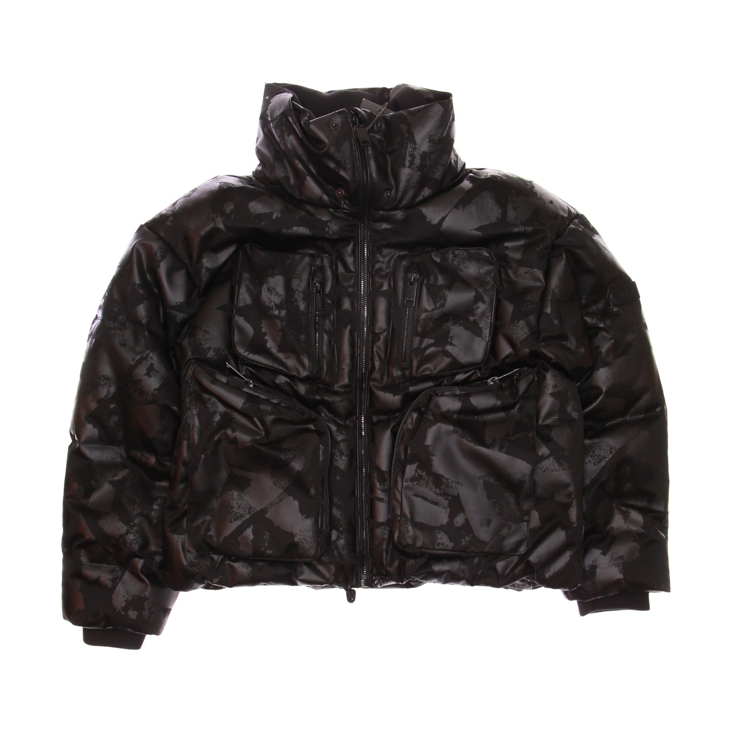 Tumi Women's Black Camo Utility Expedition Down Insulated Puffer Jacket