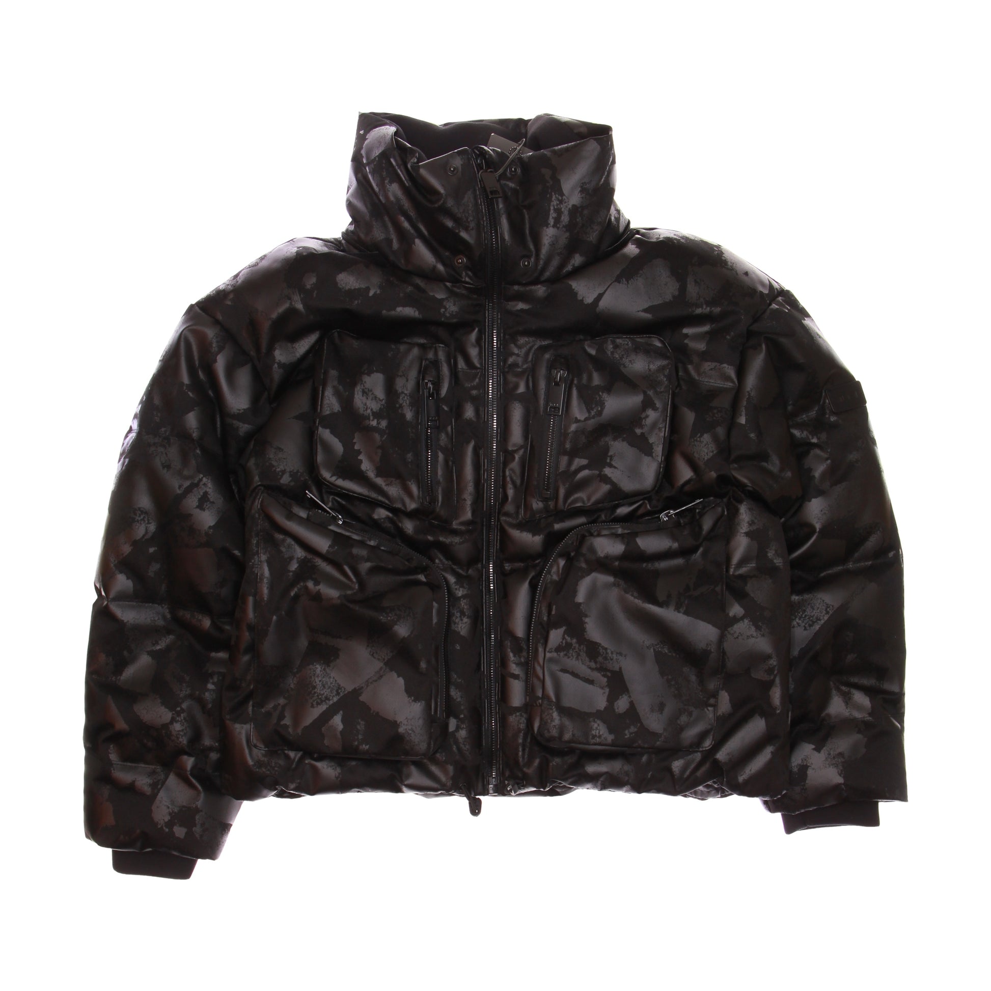 Tumi Women's Black Camo Utility Expedition Down Insulated Puffer Jacket