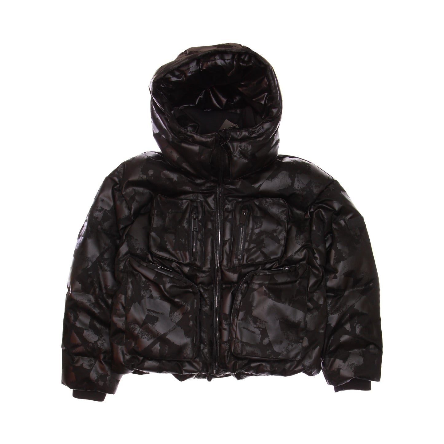 Tumi Women's Black Camo Utility Expedition Down Insulated Puffer Jacket