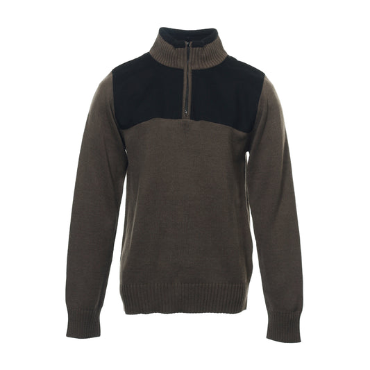 Field Gear Mens Bark Knit Cotton Blend 1/2 Half Zip Sweater