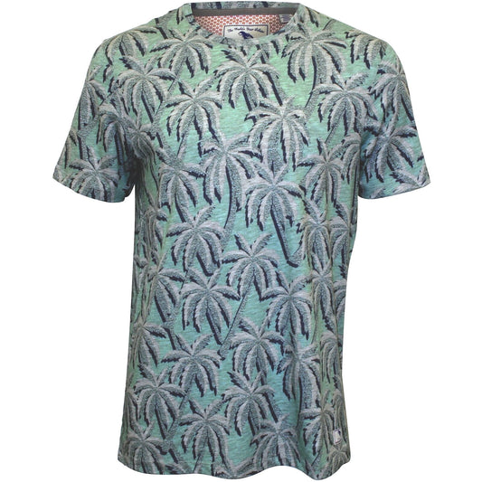 Ted Baker Mens Light Blue Palm Print T-Shirt