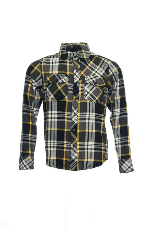Fox Racing Men's Black Plaid Cotton Button Down Sport Shirt