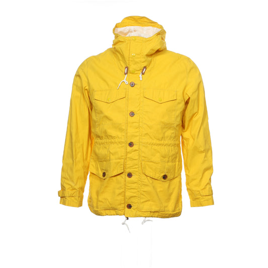 French Connection Delta Waxed Wolf-Hood Mens Lifeboat Yellow Rain Jacket