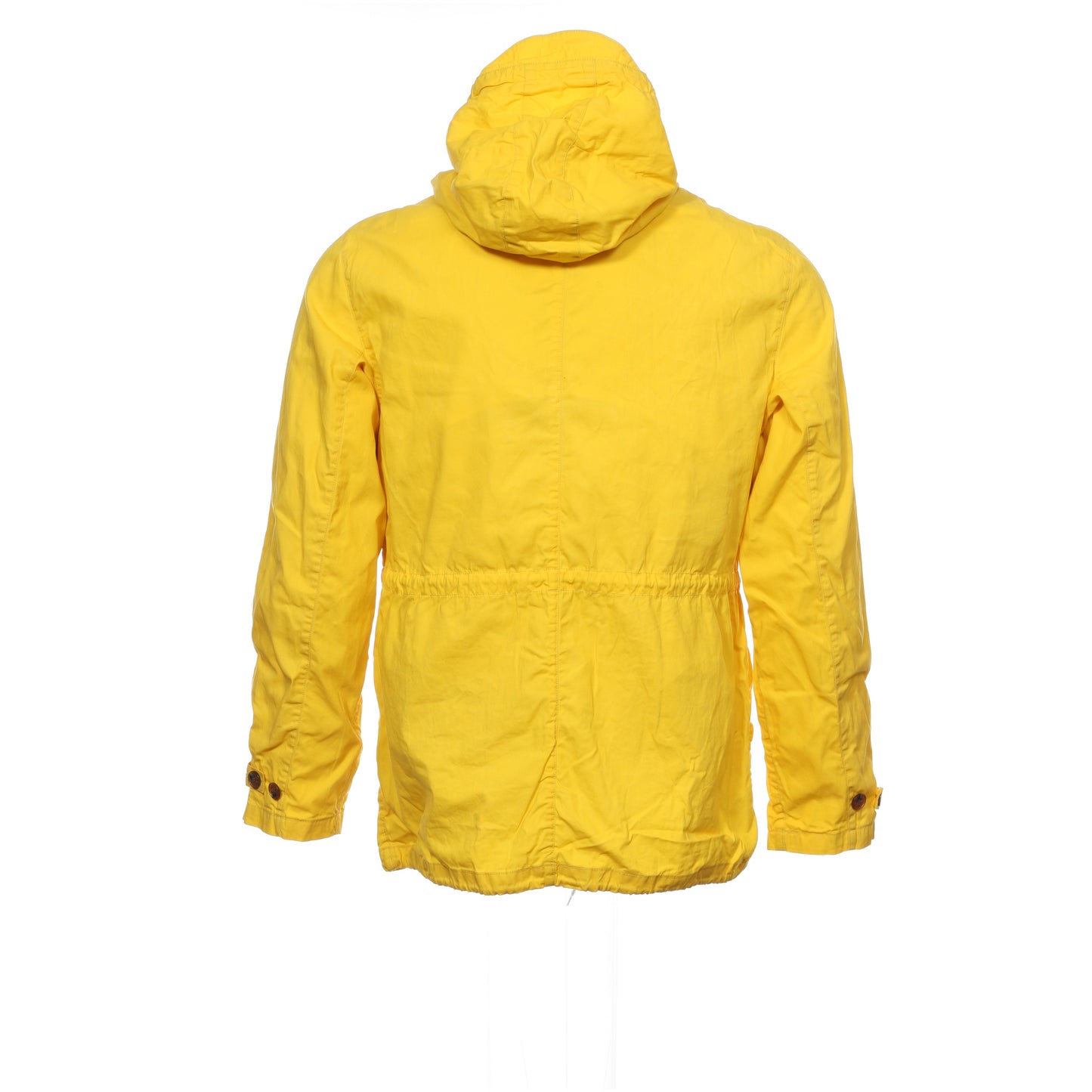 French Connection Delta Waxed Wolf-Hood Mens Lifeboat Yellow Rain Jacket