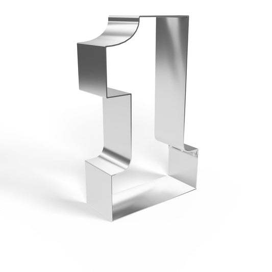 Frosted Sprinkles Double-sided Number One Cookie Cutter, Made in USA Stainless Steel