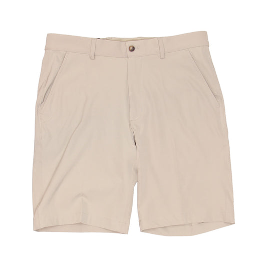 Greg Norman Easy-Care Mens Taupe Flat Front Walking Shorts