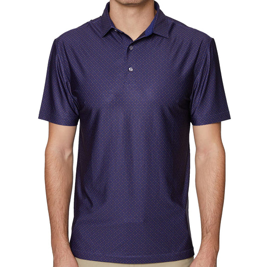 Hickey Freeman Golf Mens Navy Striped Polo Shirt