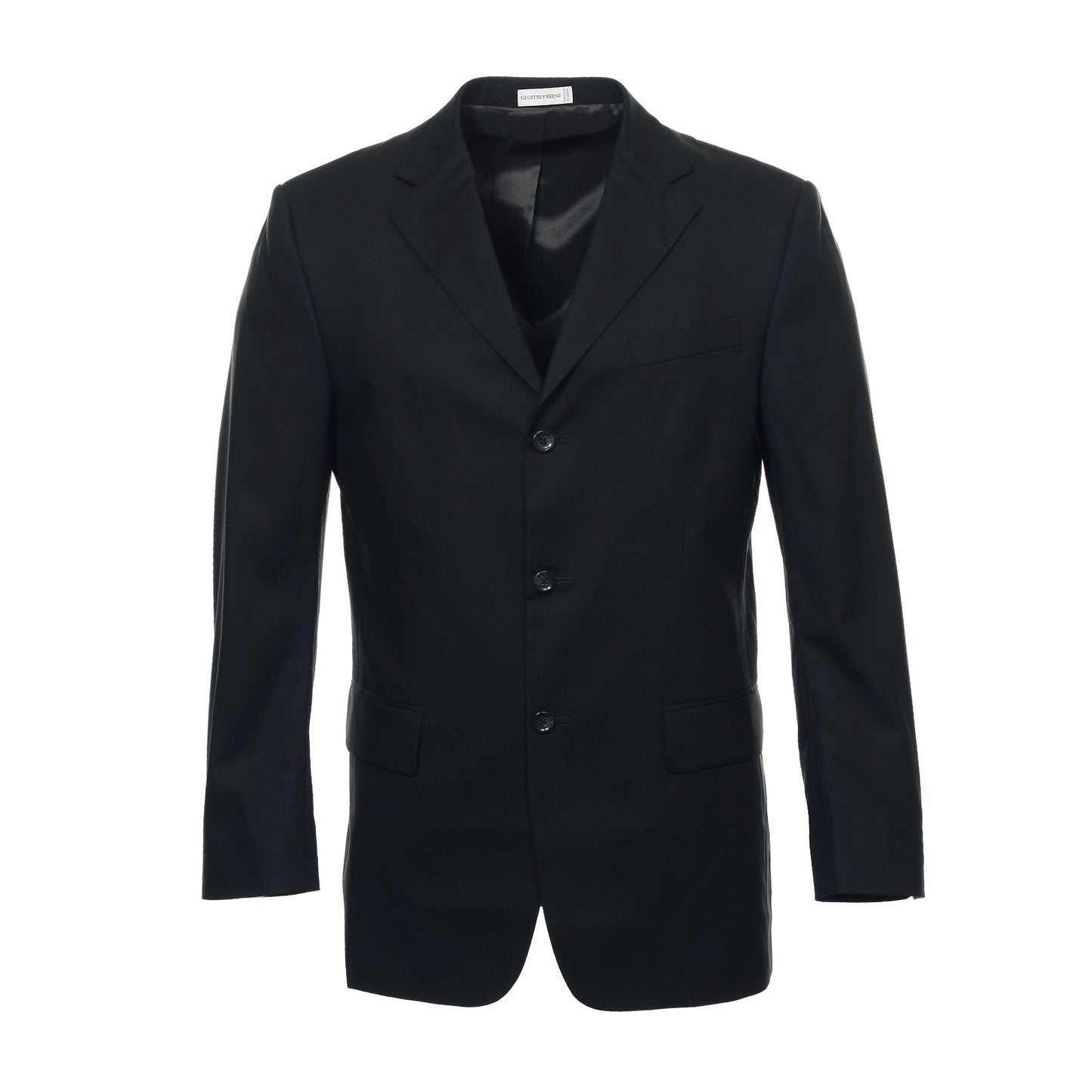Geoffrey Beene Motion-Max Mens Black Wool 3 Button Sport Coat Jacket