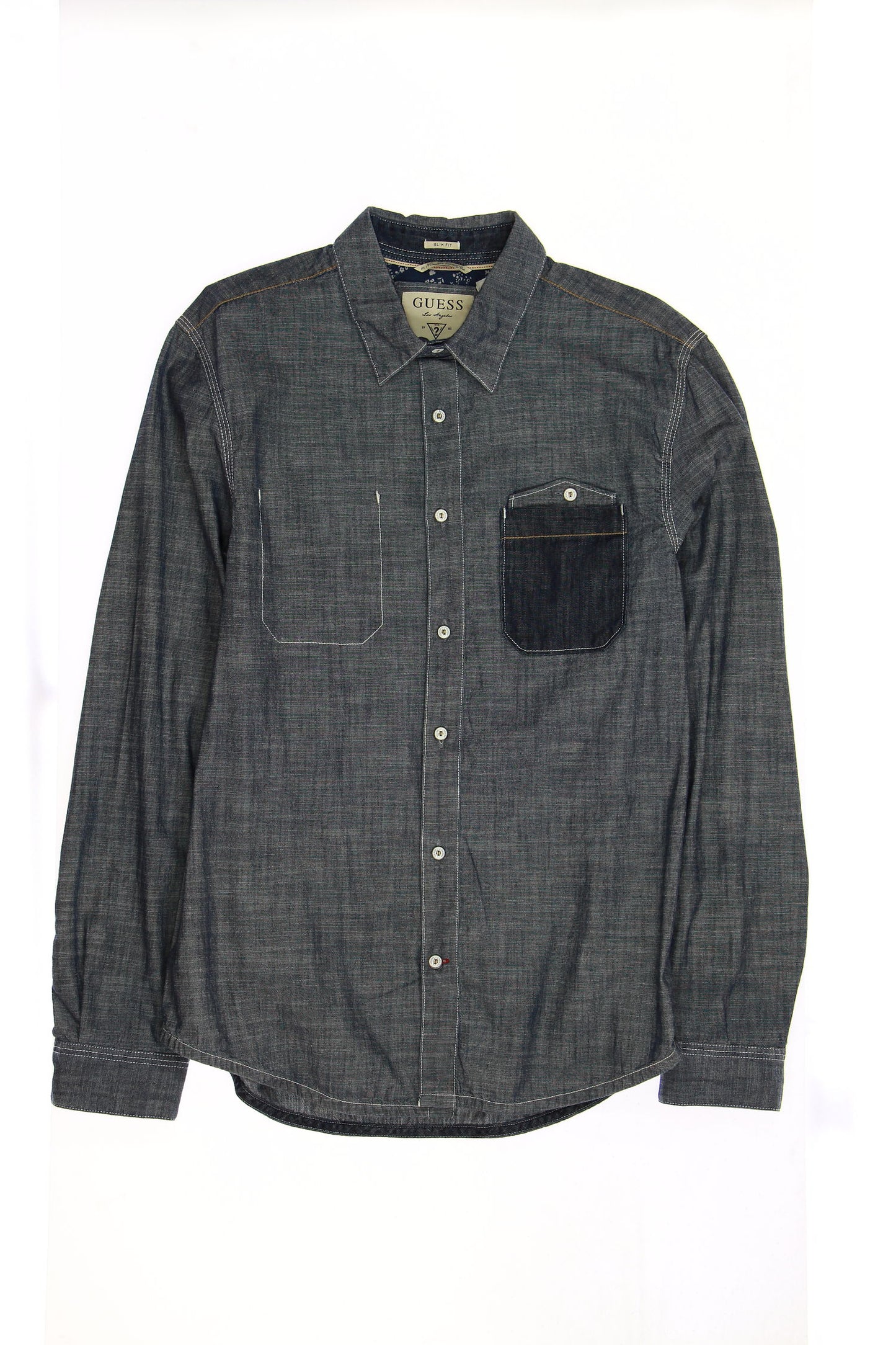 Guess 'Sullivan' Mens Blue Heather Button Down Shirt