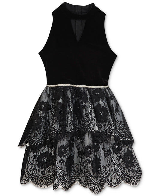 Rare Editions Girls Lace Ruffle Party Dress
